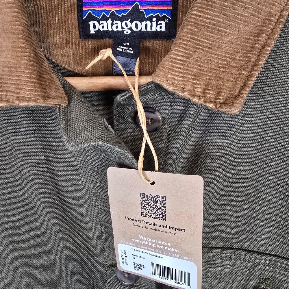 Patagonia Womens Size XS Point Reyes Canvas Coat Basin Green 20255 - Picture 2 of 3